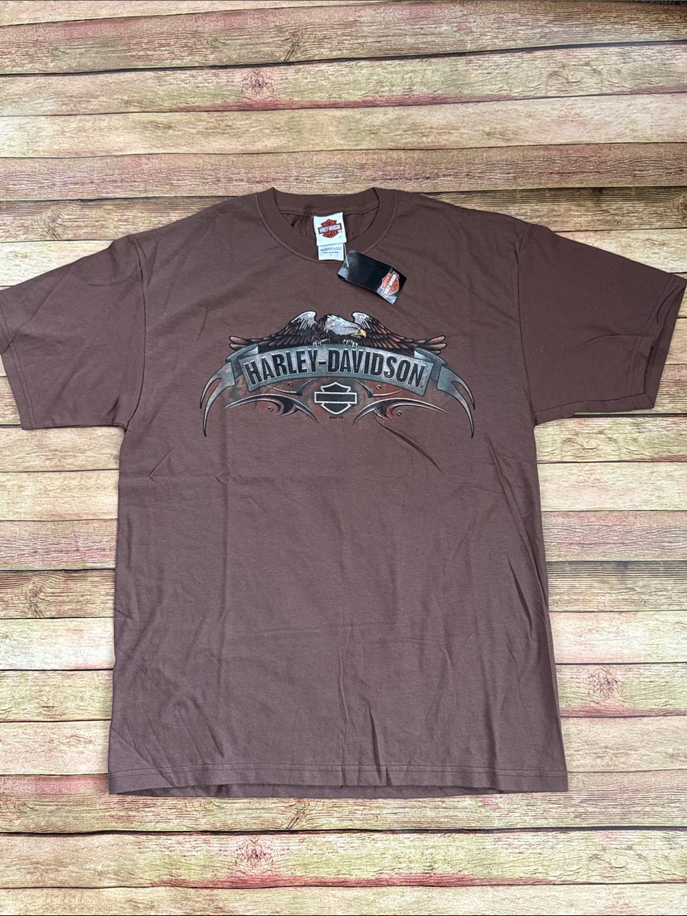 NWT Harley-Davidson Brown Eagle Graphic Short Sleeve Tee